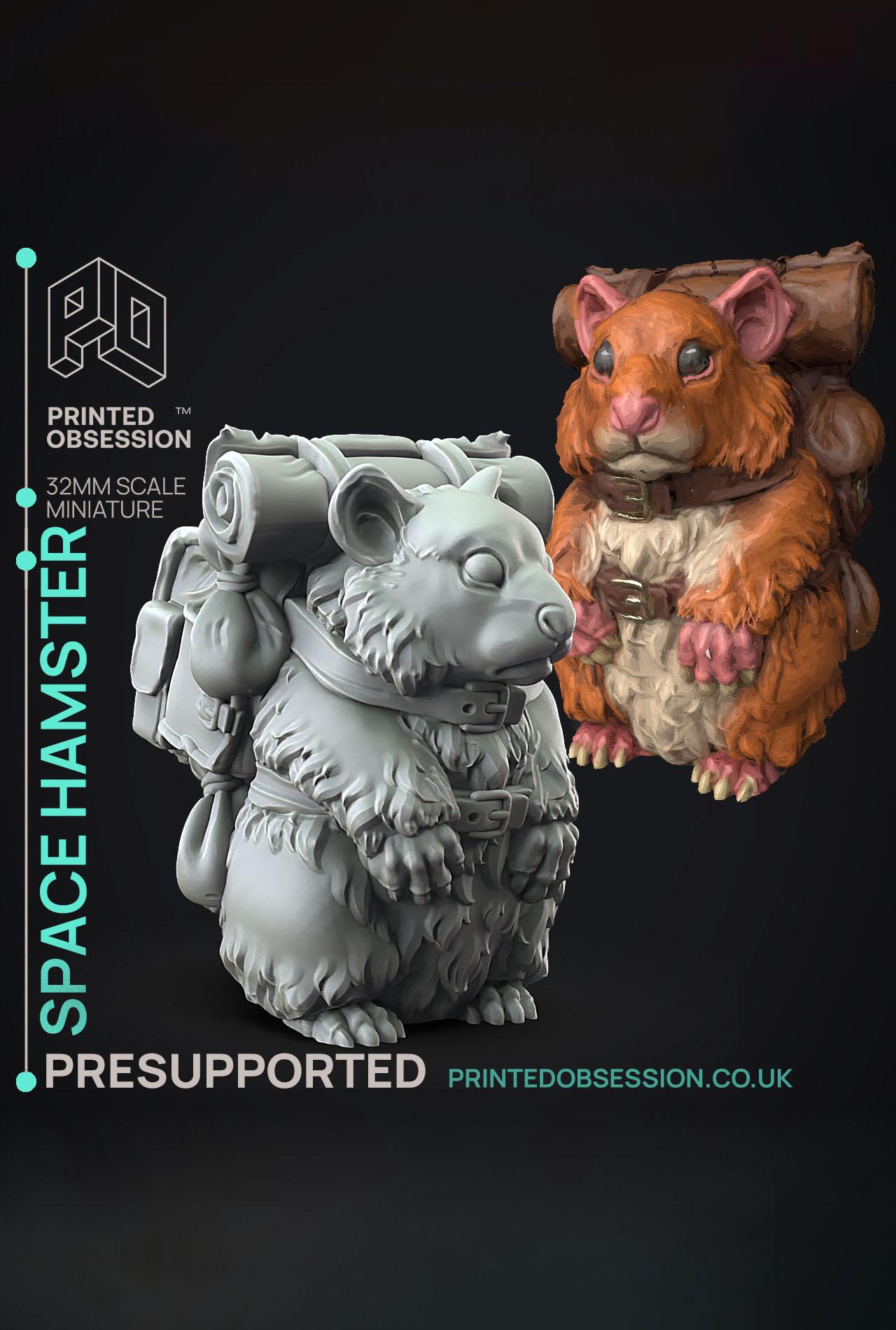 Space Hamster - Weird Shores - PRESUPPORTED - Illustrated and Stats - 32mm scale			 3d model