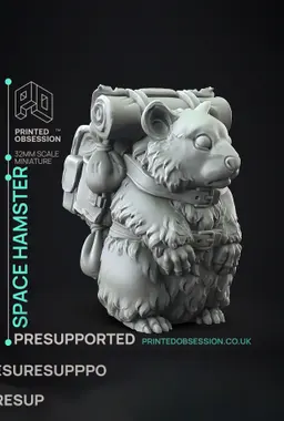 Space Hamster - Weird Shores - PRESUPPORTED - Illustrated and Stats - 32mm scale 3d model