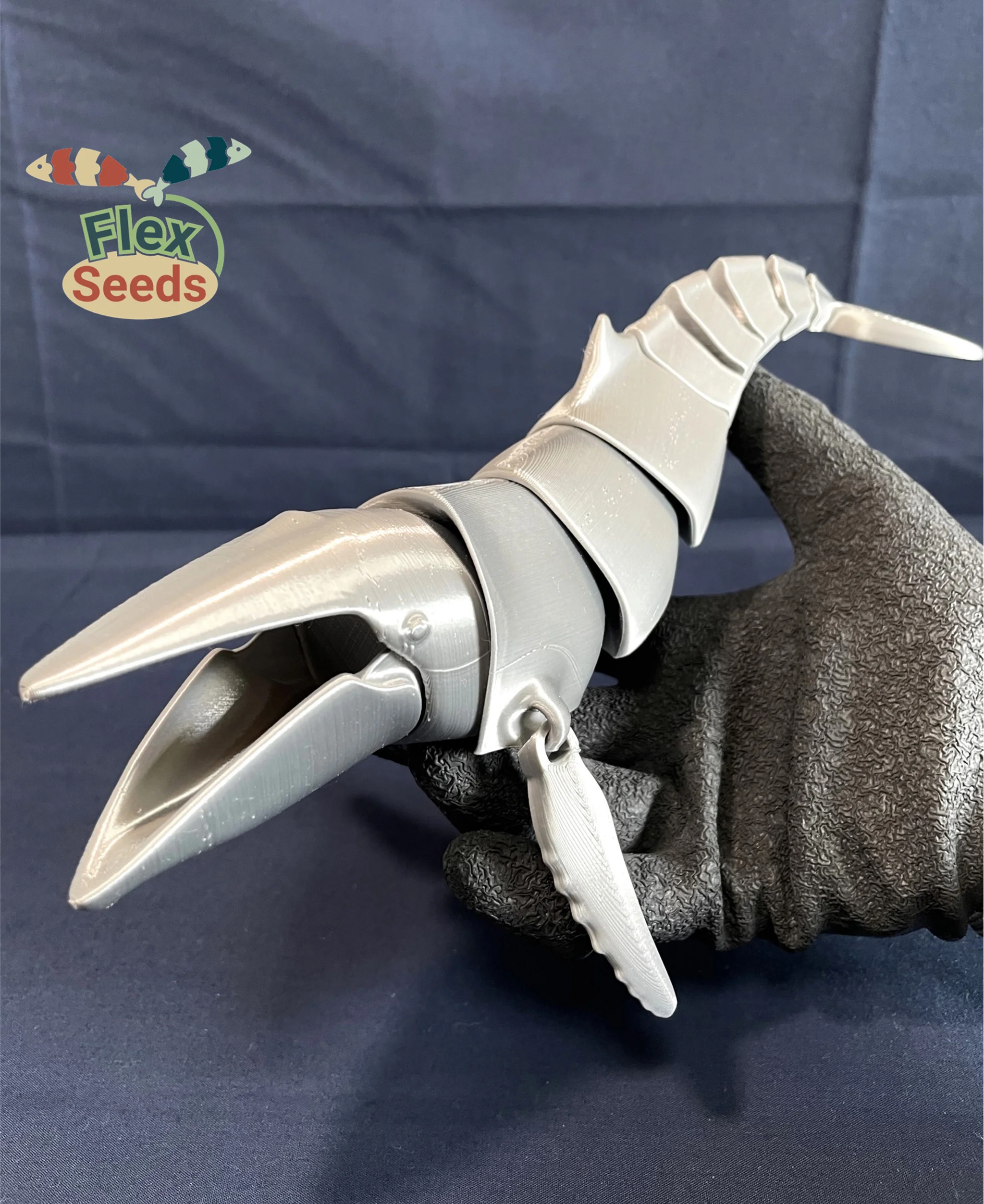 Flexi Humpback Whale - New Type (print-in-place) 3d model