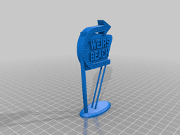 Weirs Beach Sign (HO Scale?) 3d model