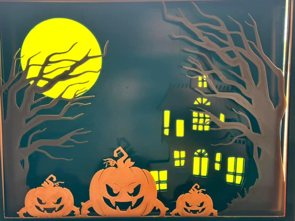 Halloween Multilayer Silhouette - Scaled to 200% size. - 3d model