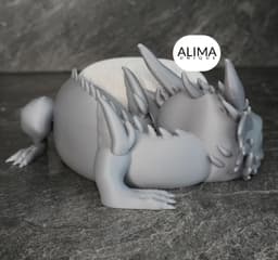 Lying baby dragon - compatible google nest mini 3d model