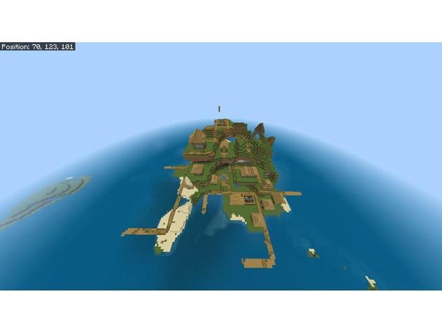 Minecraft Cliff Island V 3d model