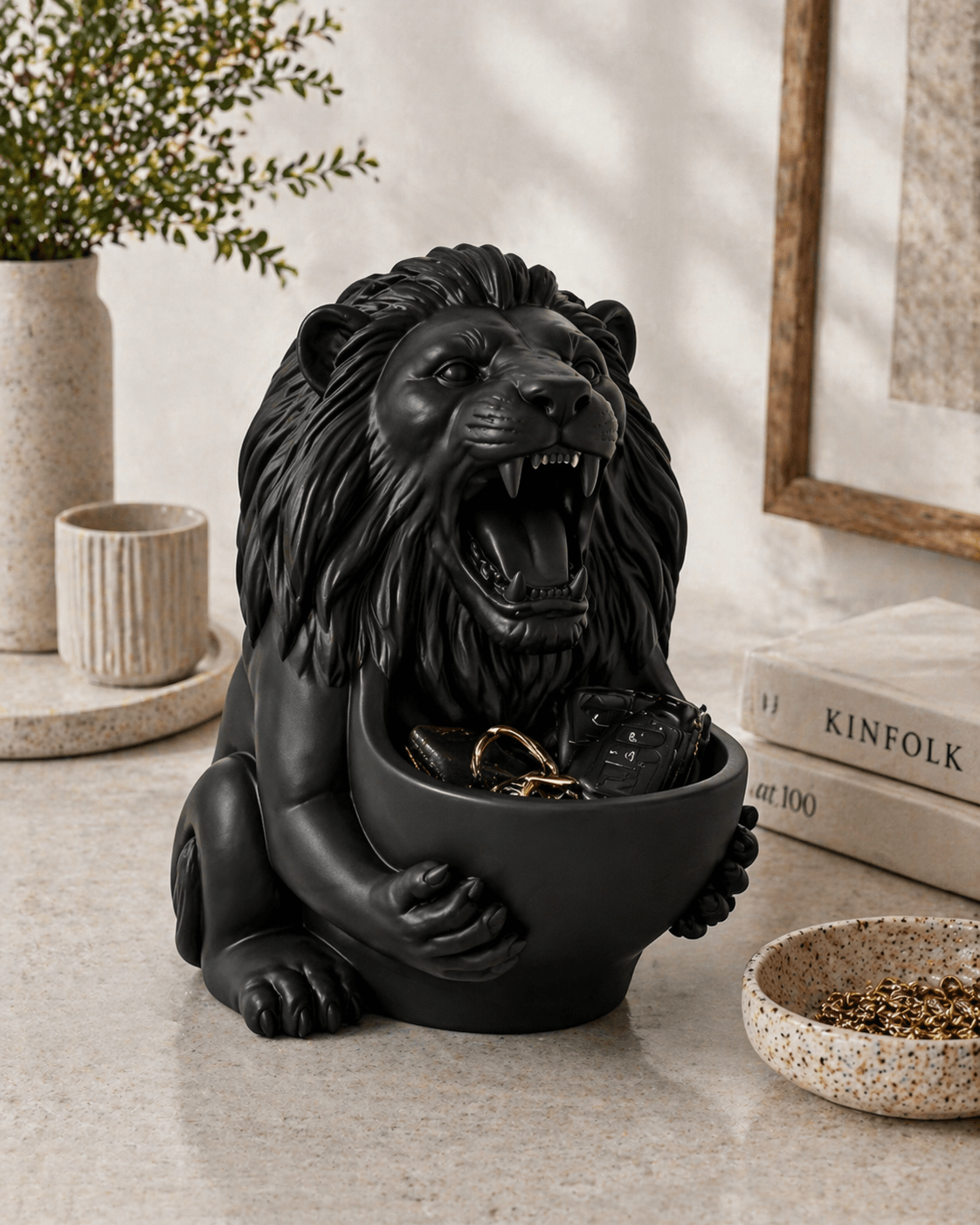 Lion Valet Tray STL – Key Holder, Wallet Bowl & Desk Decor 3d model