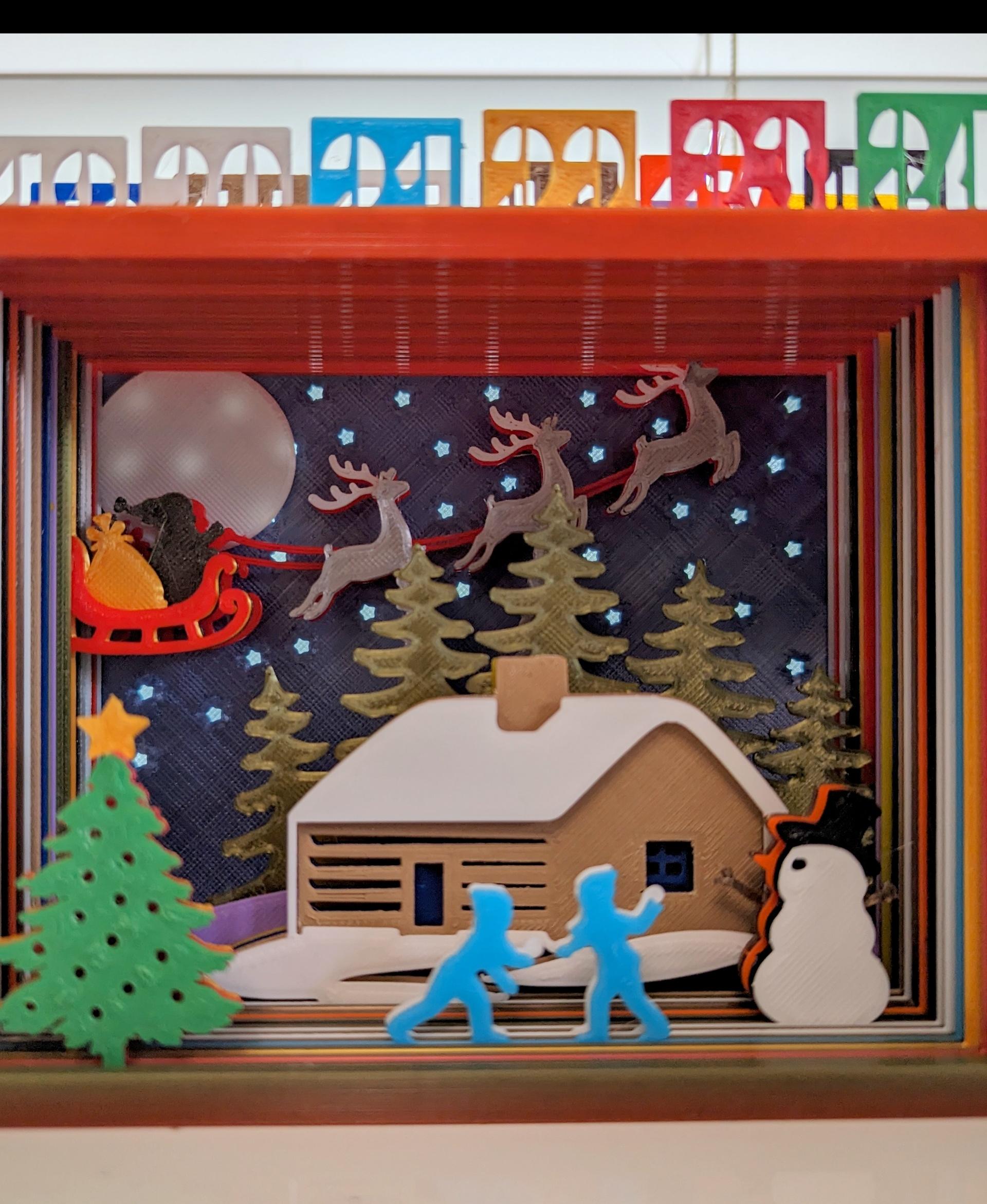 Christmas Scene Silhouette Advent Calendar - Love the design.  Thanks. - 3d model