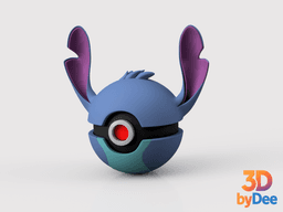 Stitch Pokeball 3d model