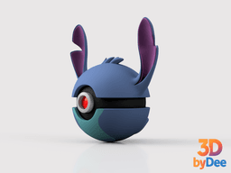 Stitch Pokeball 3d model