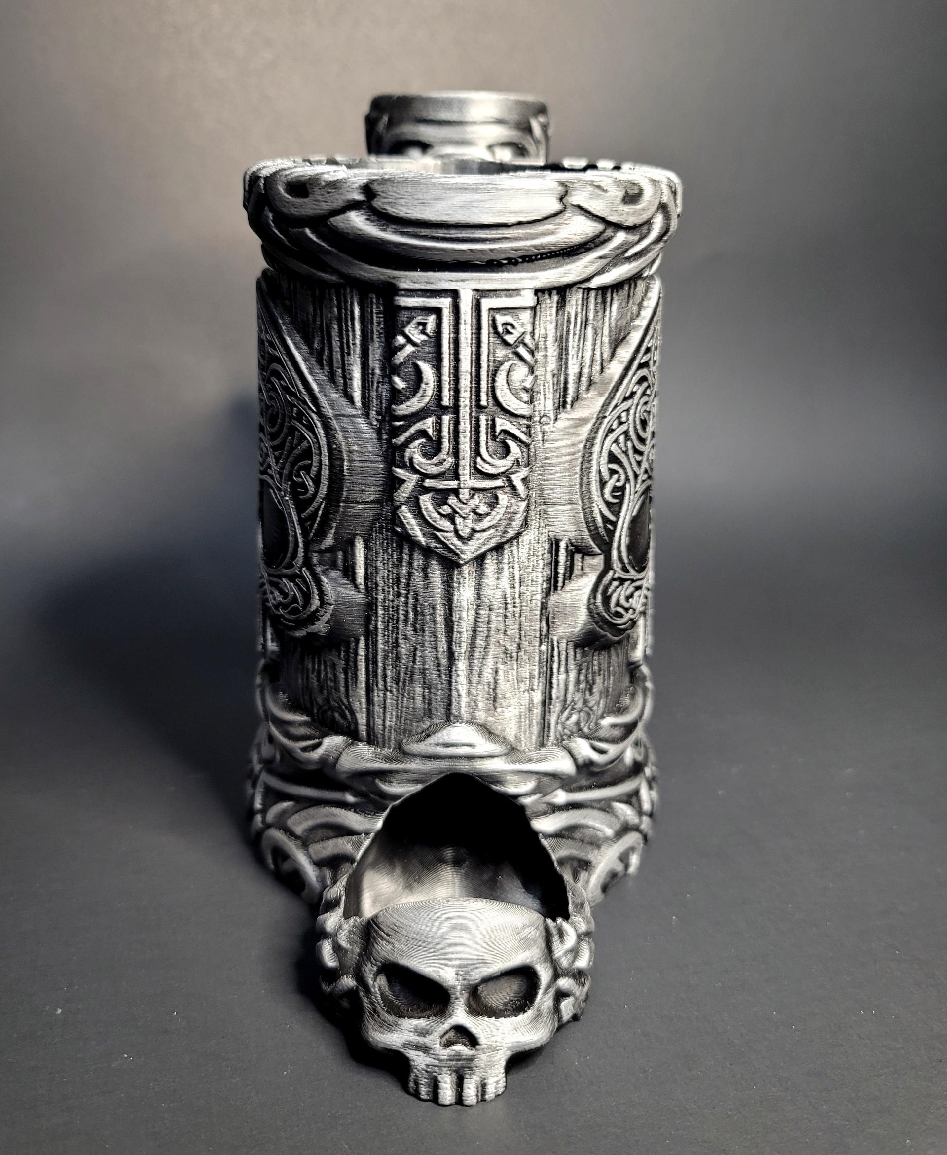 CELTIC SKULL CAN COZY DICE TOWER 3d model