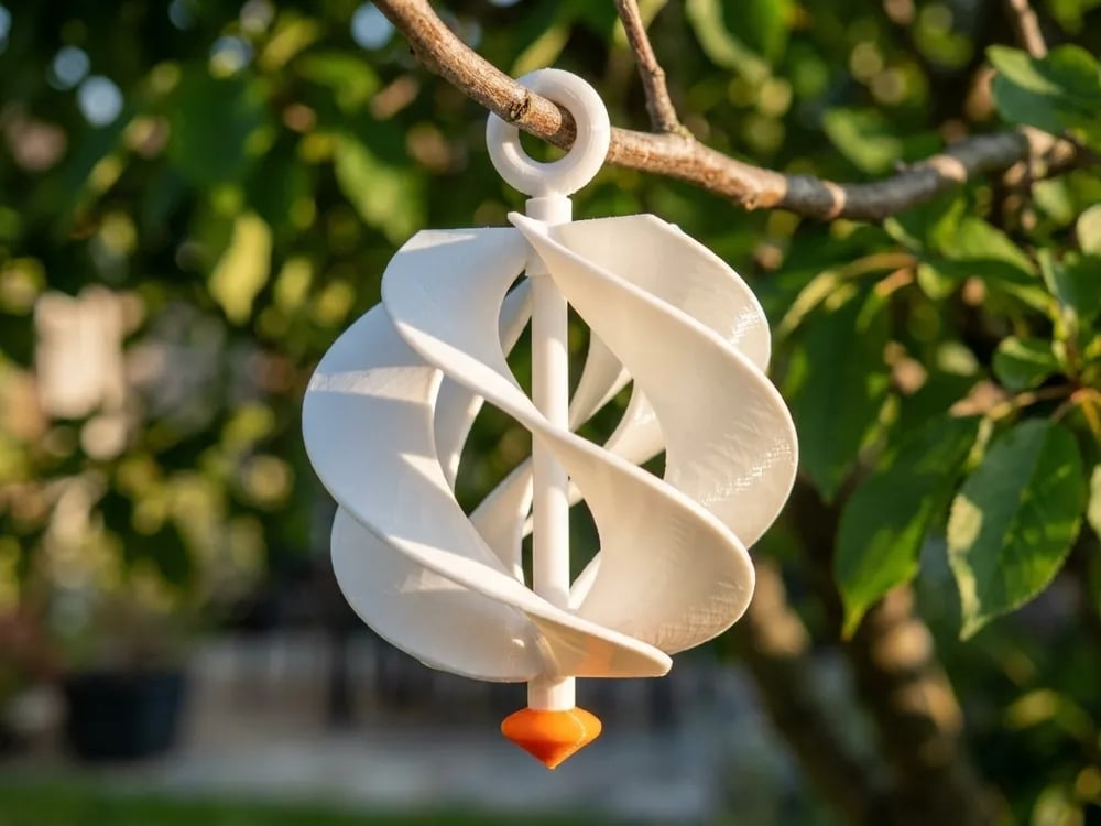 Mesmerizing Helical Wind Spinner | Kinetic Art 3d model