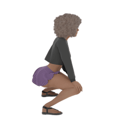 Cute Girl Twerking v2 3d model