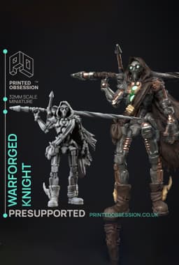 Scrap Knight - Foundlings - PRESUPPORTED - Illustrated and Stats - 32mm scale 3d model