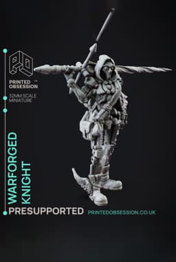 Scrap Knight - Foundlings - PRESUPPORTED - Illustrated and Stats - 32mm scale 3d model