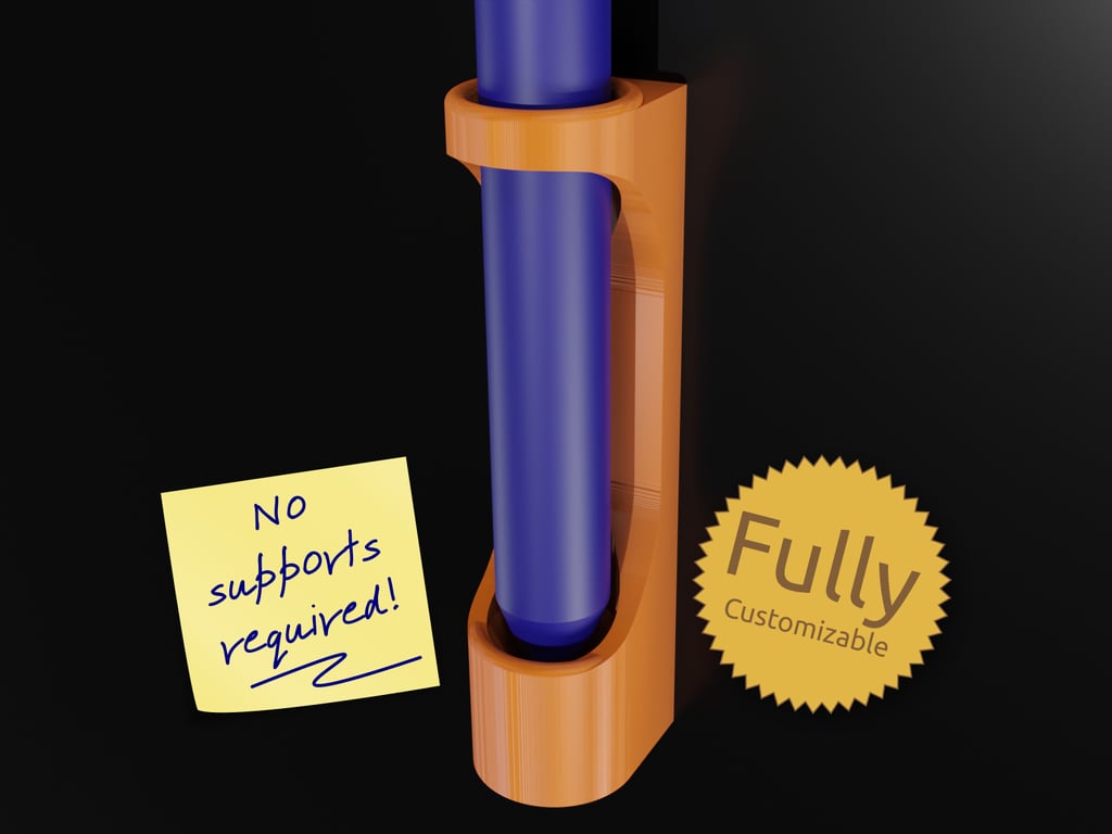 Fully Customizable Pen Holder Fridge Magnet 3d model