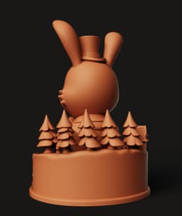 Wonderland Rabbit Statue | Magician Rabbit in Top Hat | Whimsical Fantasy Decor 3d model