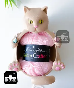 Cat Yarn Bowl / Multiparts or Multicolor / Easy Print 3d model