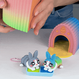Diorama for Cute Flexi Animals, Cute Bunny Edition 3d model