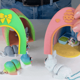 Diorama for Cute Flexi Animals, Cute Bunny Edition 3d model