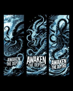 The monster that lives deep in the sea has been awakened - Set of bookmarks 3d model