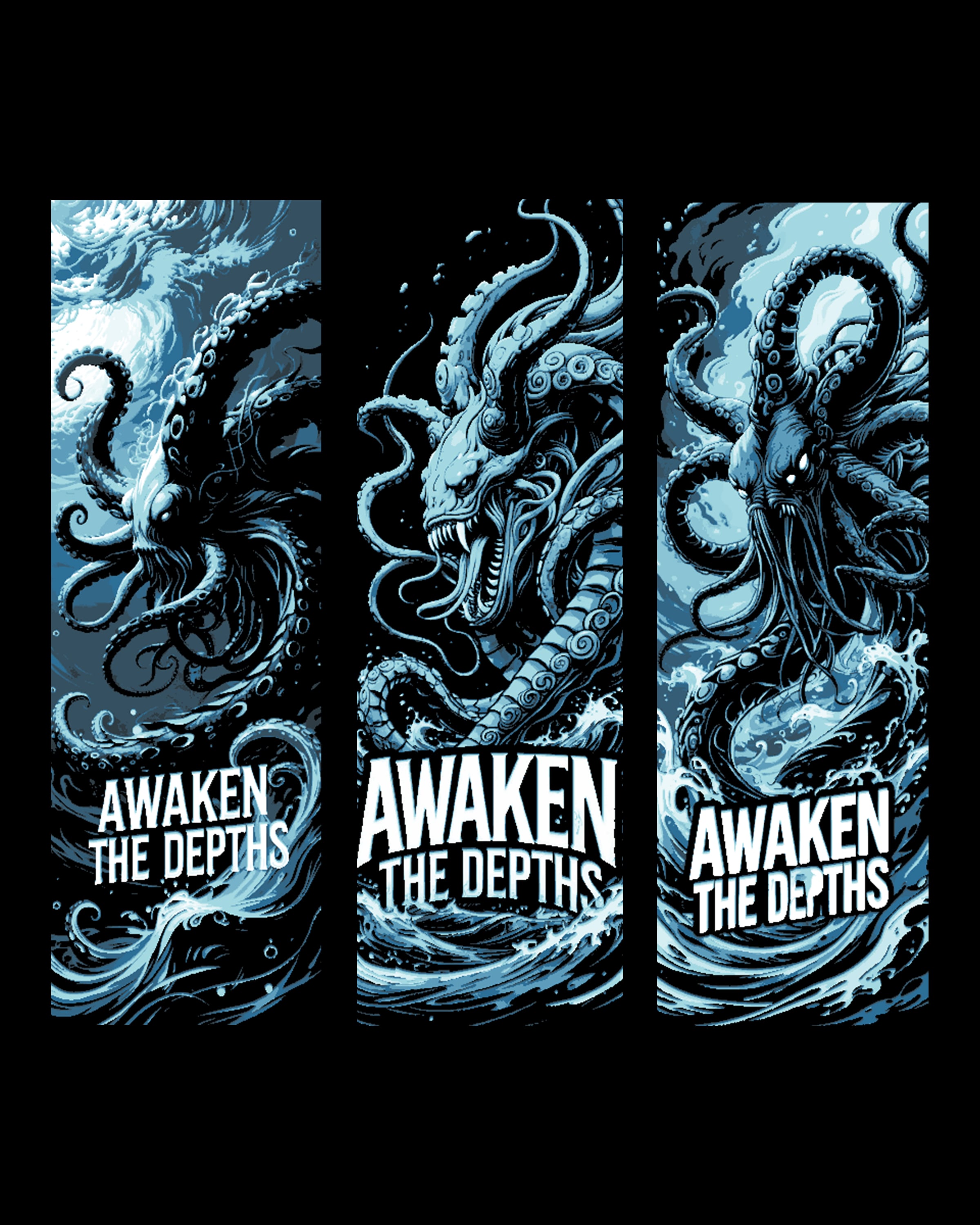 The monster that lives deep in the sea has been awakened - Set of bookmarks 3d model