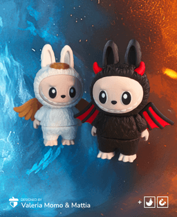 Angel vs Devil Labubu β Toy, Keychain & Magnet! Print-in-Place & Print-in-Parts 3d model