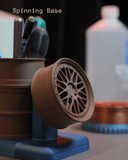 Wheel Pen Cup Organizer | Modular Spinning, Stationary & Magnetic Stand 3d model
