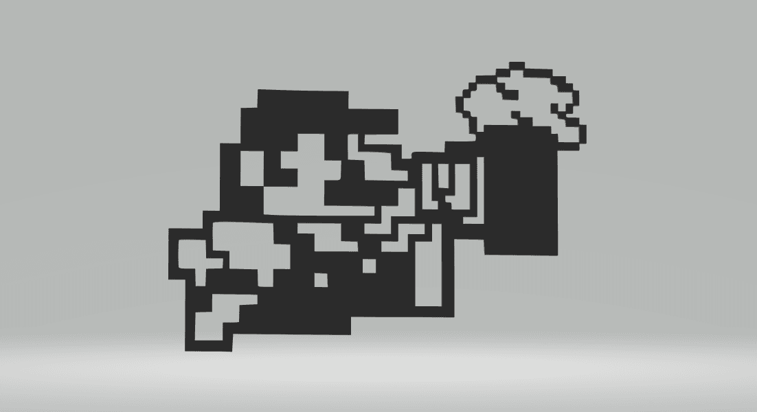 Mario 16bits Game 2d Art.stl 3d model