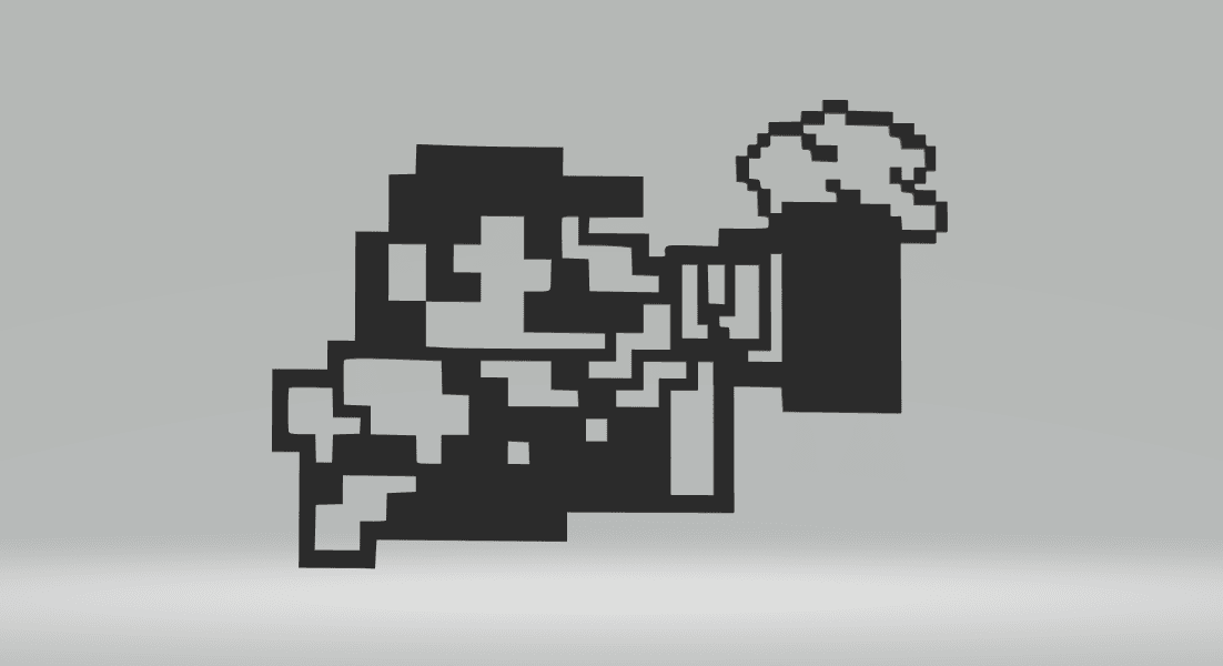 Mario 16bits Game 2d Art.stl 3d model