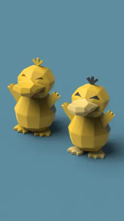 Low-poly Psyduck 3d model