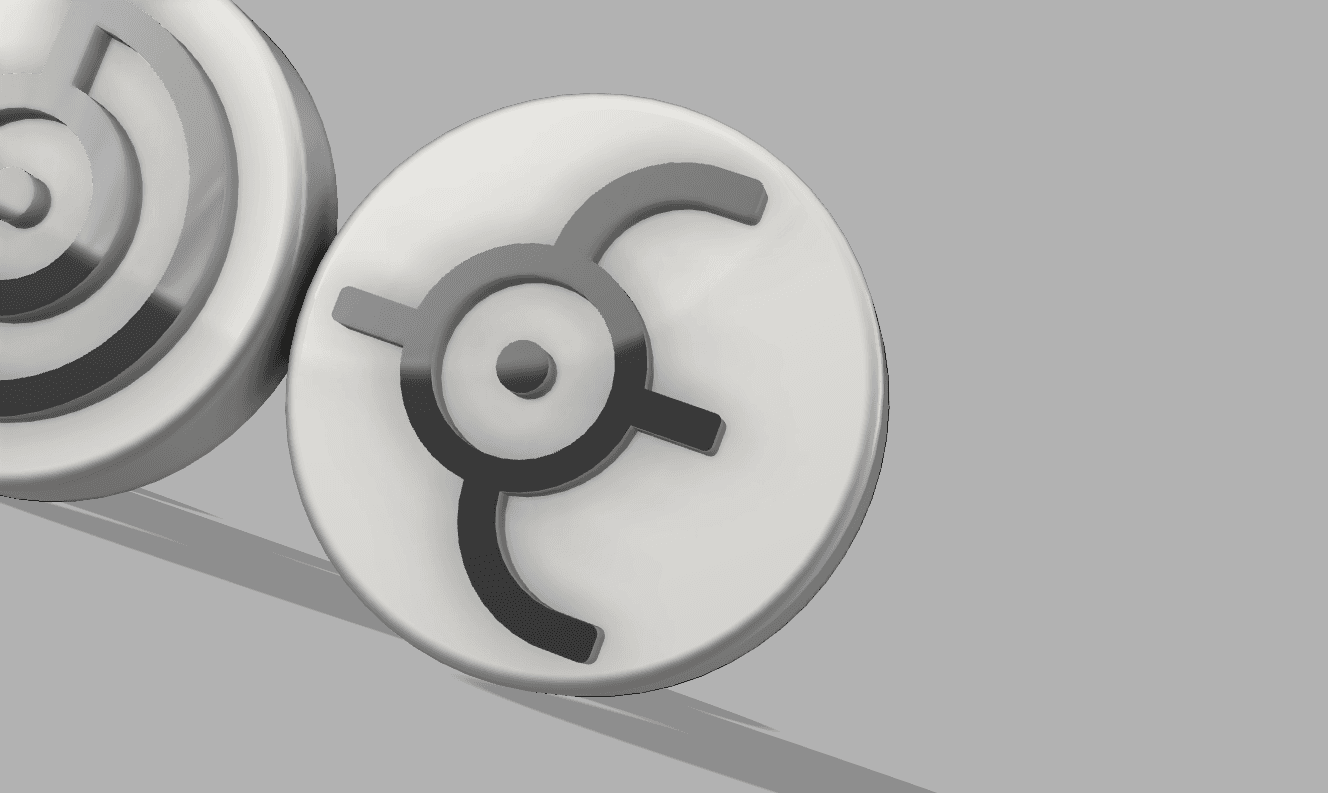 POKEMON UNOWN NON-MMU FRIDGE MAGNET “E” 3d model