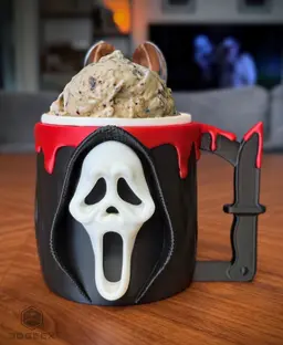 Ghostface Ice Cream Pint Holder 3d model