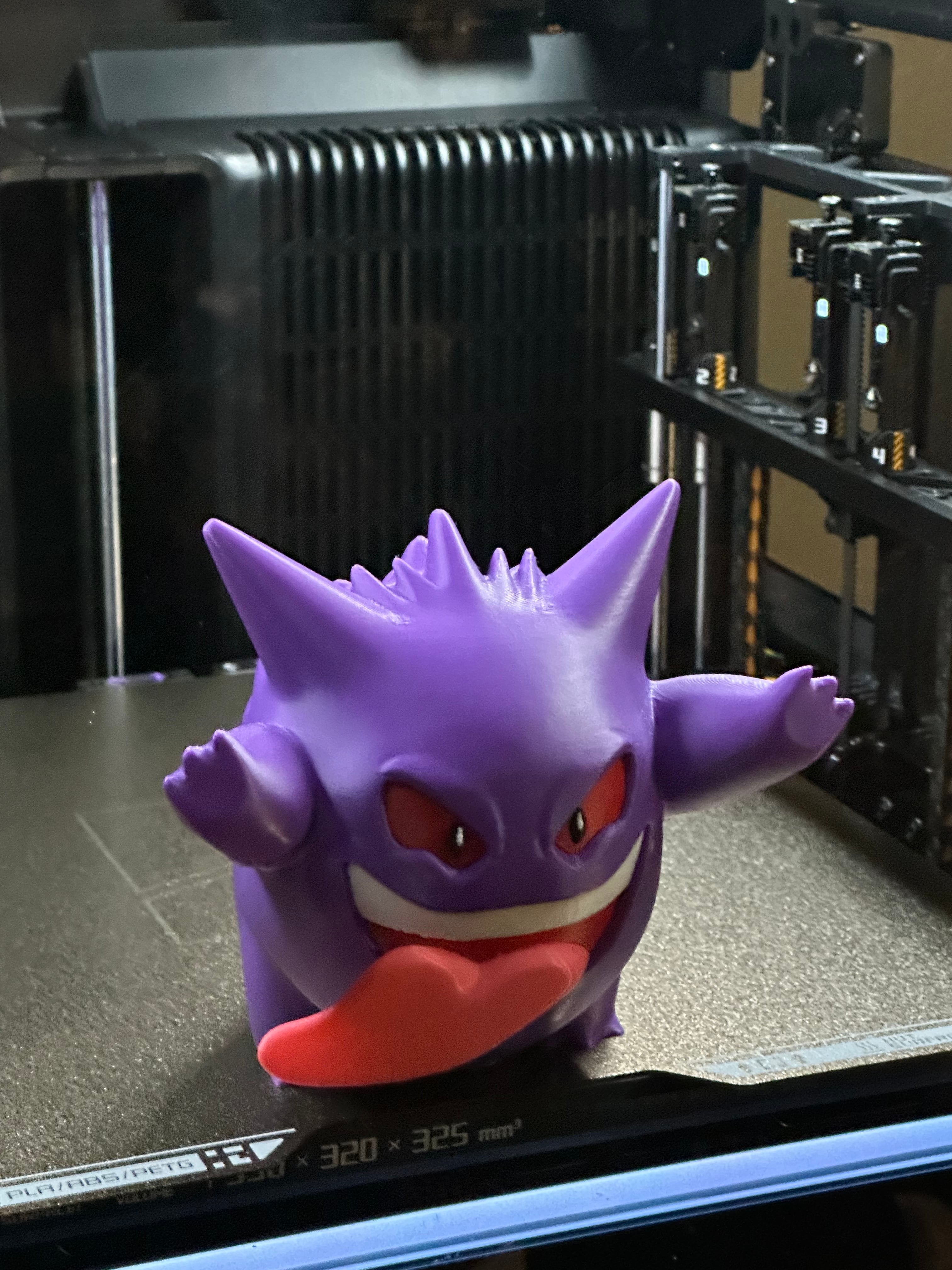 Printed the one piece version in 5 colors on the H2C. Scaled down to 70%. It’s a fun model to put in your window or pc case or anywhere as it’s just cool.