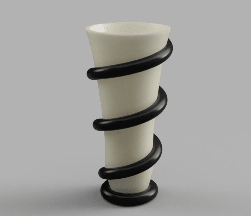 Swirling Goblet Vase (1 or 2 colours) 3d model