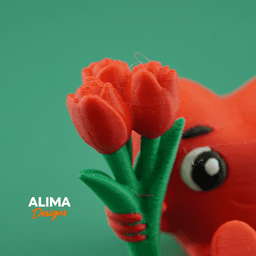 Tiny Heart with Tulips 3d model