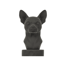Chihuahua Dog Bust - 3D Printable STL 3MF File - Pet Memorial Statue - Dog Model Download 3d model