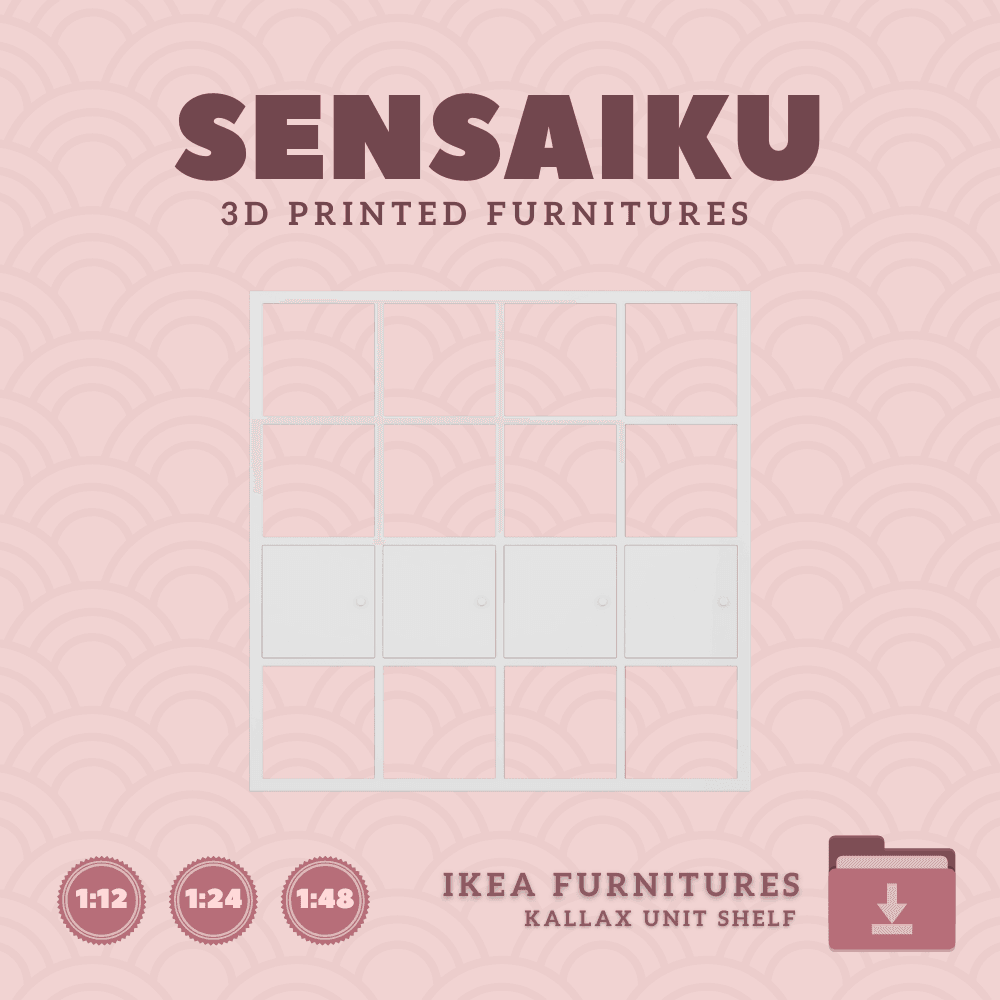 Miniature Replica 15. KALLAX Shelf Unit 4x4 V2 for Miniature Dollhouse IKEA 3D for Miniature Dollhou 3d model