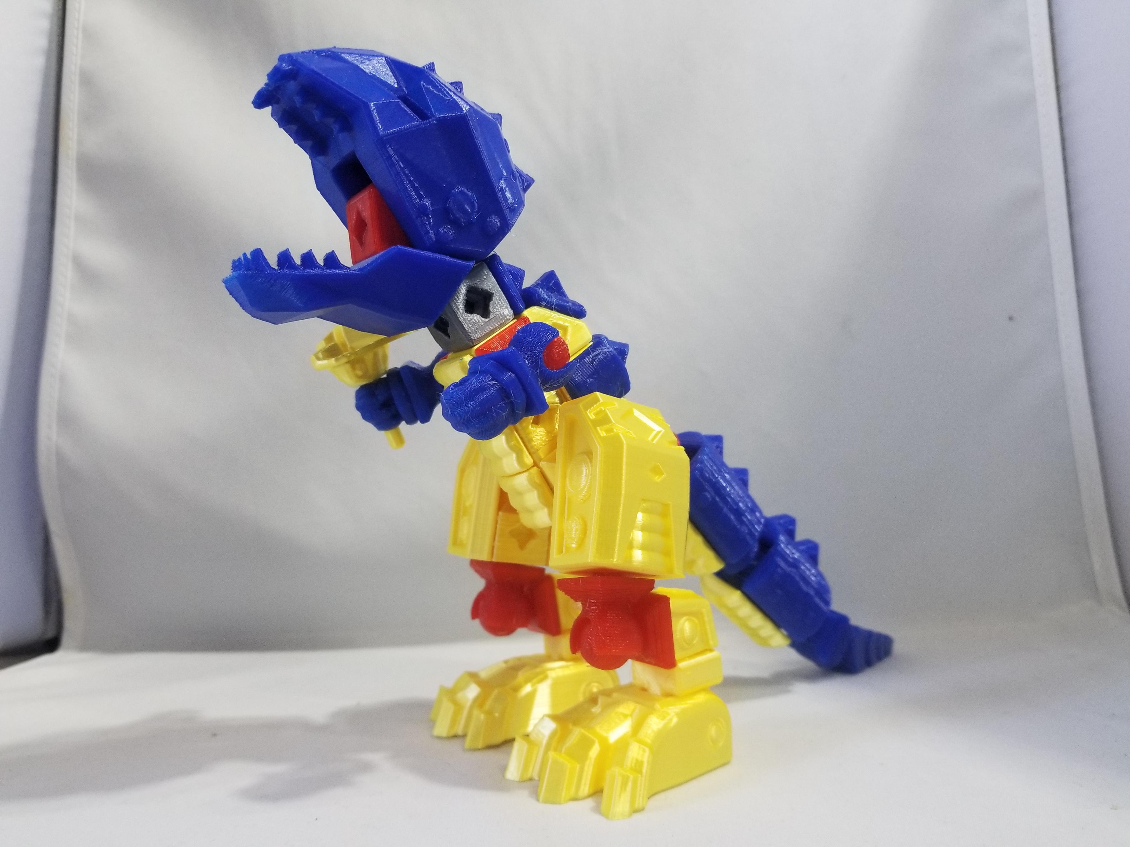 PrintABlok T-Rex Articulated Robot Construction Toy 3d model