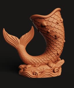 Mermaid Tail Vase | Ocean Theme Planter | Nautical Home Decor 3d model