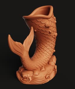 Mermaid Tail Vase | Ocean Theme Planter | Nautical Home Decor 3d model