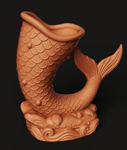 Mermaid Tail Vase | Ocean Theme Planter | Nautical Home Decor 3d model