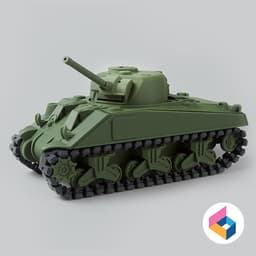 Foldable tank sherman 3d model