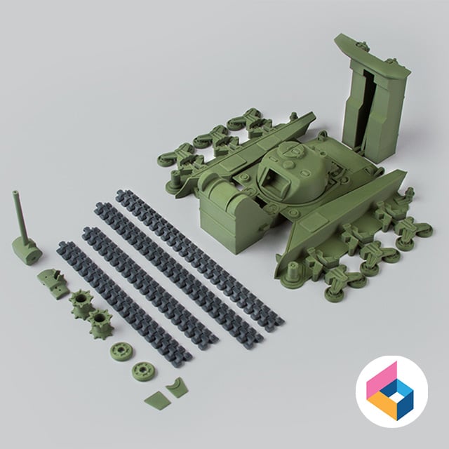 Foldable tank sherman 3d model