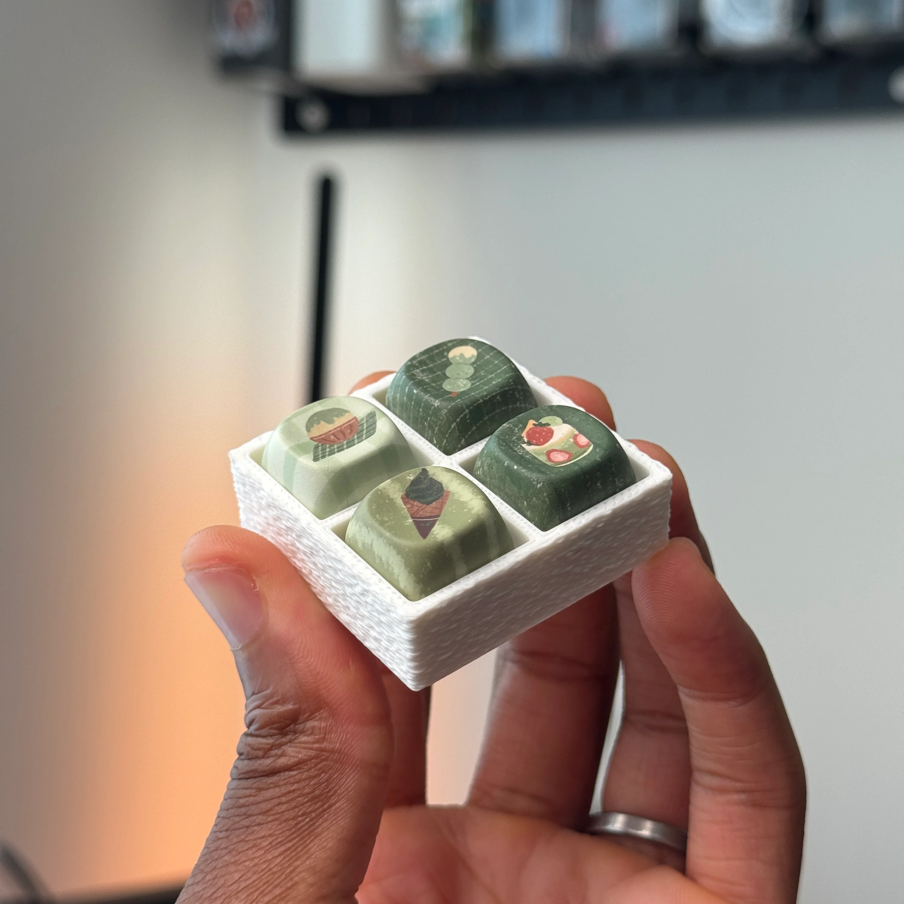 4 Slot Artisan Keycap Display Tray 3d model
