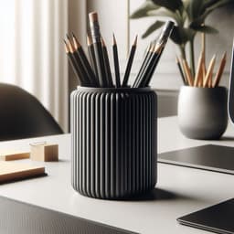 Modern Ribbed Pencil Holder, Toothbrush Holder 3d model