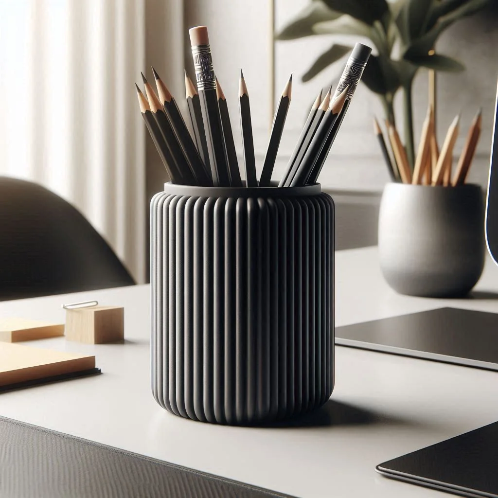 Modern Ribbed Pencil Holder, Toothbrush Holder 3d model