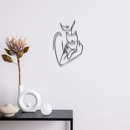 Woman, Cat Wall Art 3d model