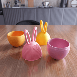 Bunny Desktop Organizer Set 3d model