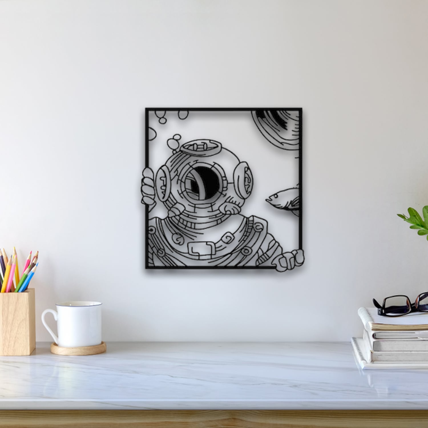 Diver Wall Art 3d model