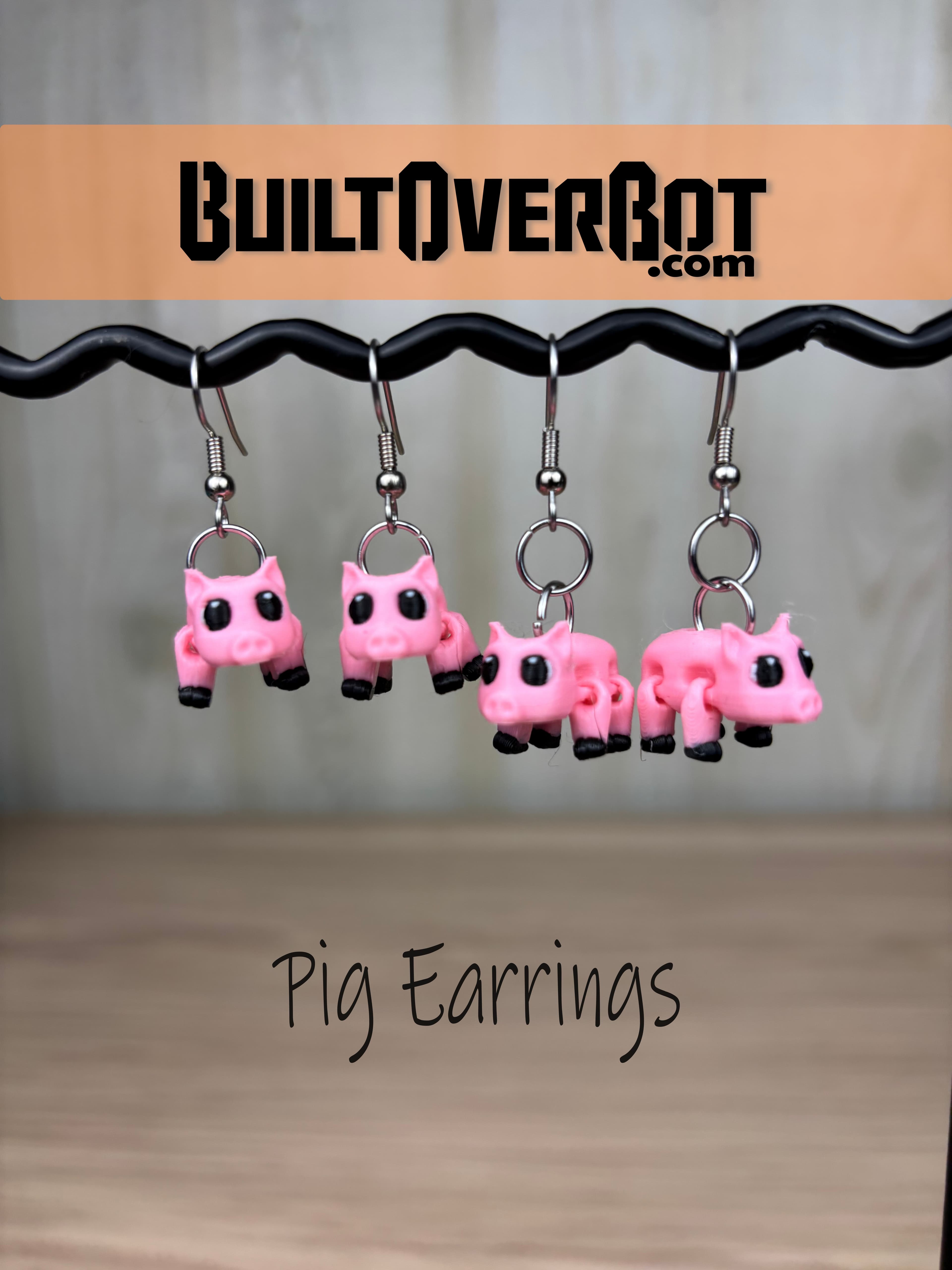 Pig Earrings 3d model
