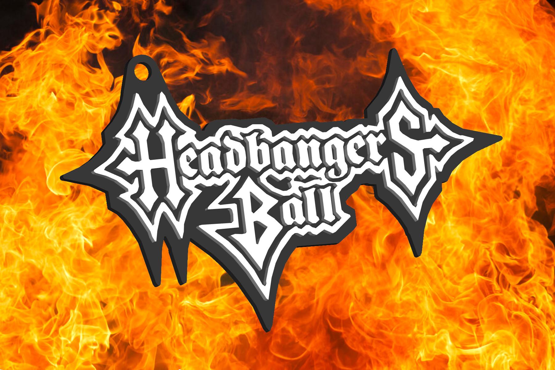 Headbangers Ball keychain, dogtag, earring, logo 3d model