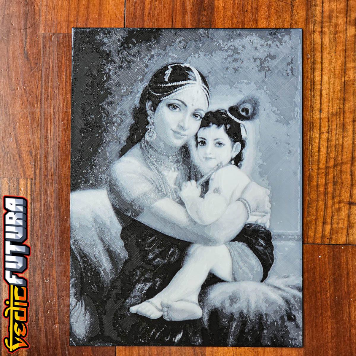 Baby Krishna with Mother Yashoda -[Easy to Print Filament Painting] 3d model